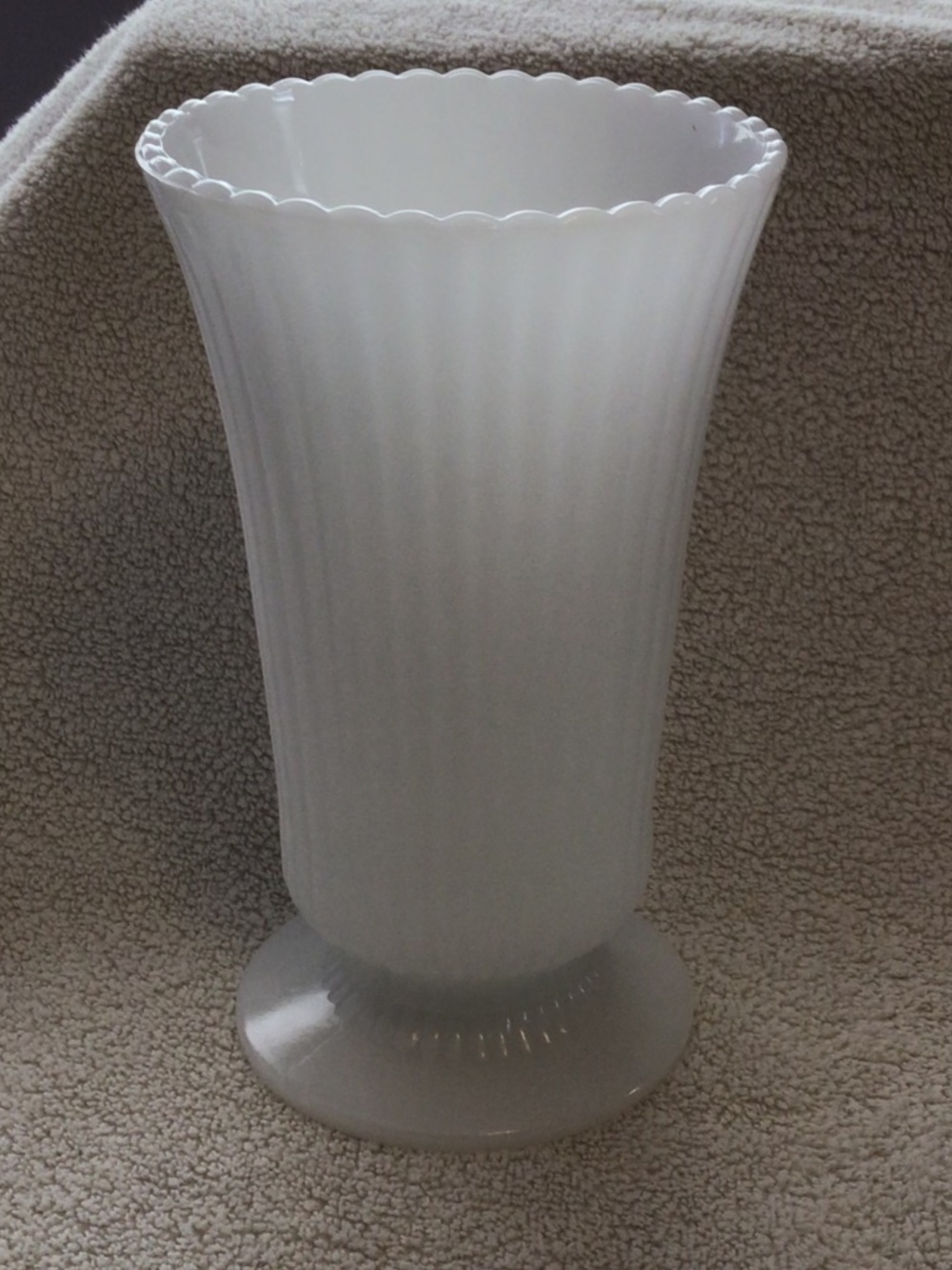 Vintage E.O. Brody milk glass vase